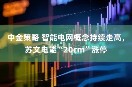 中金策略 智能电网概念持续走高，苏文电能“20cm”涨停