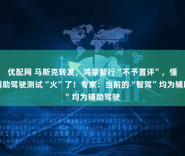 优配网 马斯克转发，鸿蒙智行“不予置评”，懂车帝辅助驾驶测试“火”了！专家：当前的“智驾”均为辅助驾驶